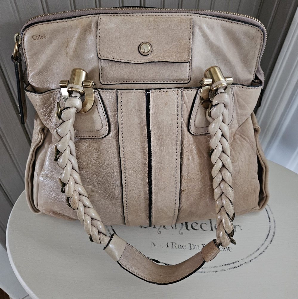 Chloe Heloise beige leather shoulder bag